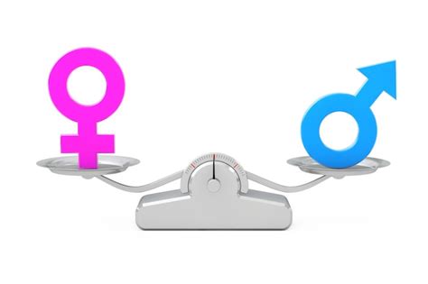 Premium Photo Male And Female Symbols Balancing On A Simple Weighting