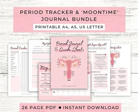 Period Tracker Printable Period Journal Printable Moontime