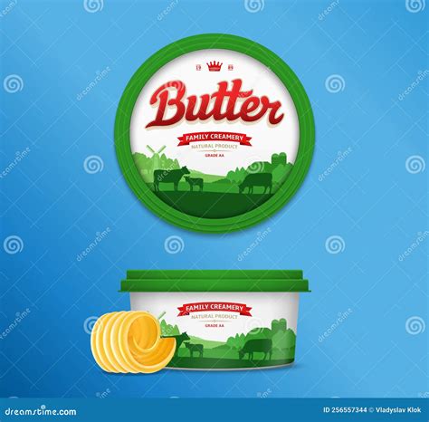 Vector Butter Package Design Stock Vector Illustration Of Packaging