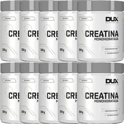 Kit 10x Creatina Monohidratada 300g Sem Sabor Dux Nutrition