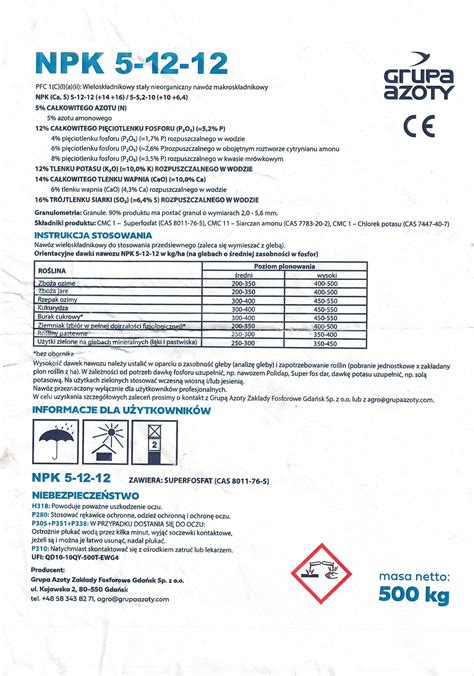 Nawóz NPK 5 12 12 Grupa AZOTY Pałecznica OLX pl