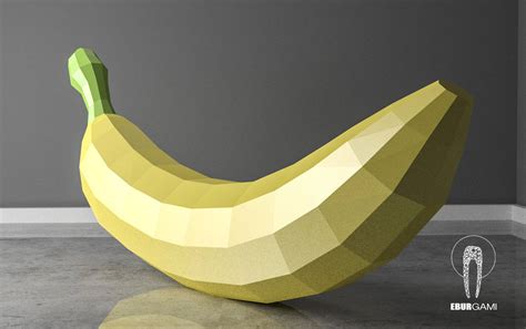 Banana Papercraft Xxl Fruit D Fruit Paper Craft Low Poly Etsy