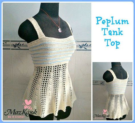 Peplum Tank Top Crochet Pattern By Maz Kwok D Bardeurs Au Crochet