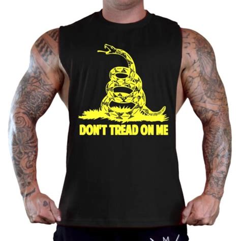 Men S Don T Tread On Me Black T Shirt Tank Top American Flag Military