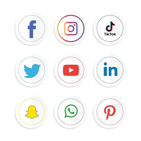 Premium Vector Social Media Icons Set Logo Vector Illustrator