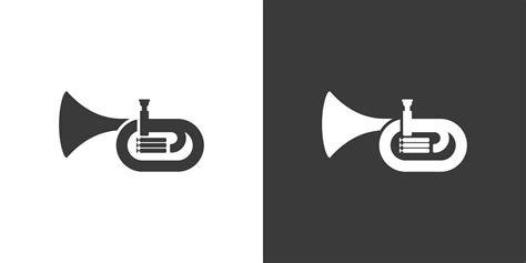 Tuba flat web icon. Tuba logo design. Brass instrument simple tuba sign ...