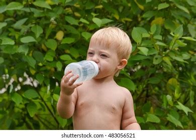 Nude Baby Drink Water Baby Bottle Stock Photo Shutterstock