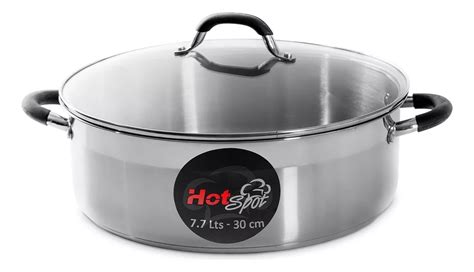 Olla De Acero Inoxidable Con Tapa Hot Spot Z Cm Lts Coppel