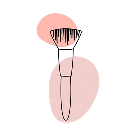 Premium Vector Makeup Brush In The Style Of Line Art With Colored Spots