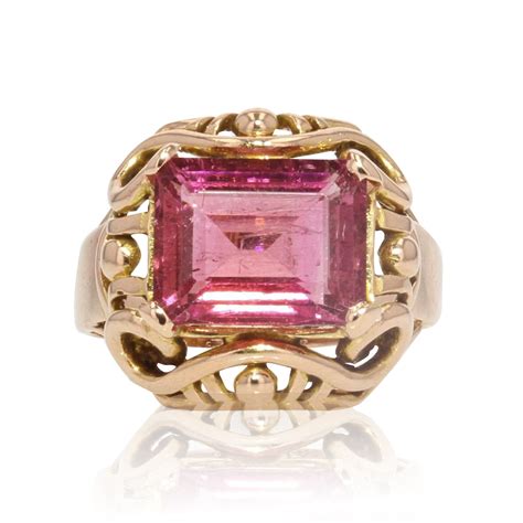 Bague Tourmaline Or Rose Vintage Bijoux Anciens Bagues Or Bijouxbaume