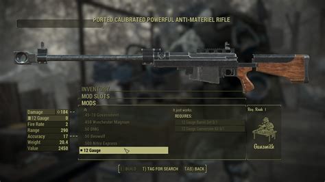 Anti Material Rifle New Calibers Patch At Fallout Nexus Mods And