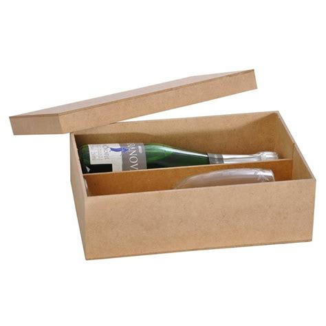 Caixa MDF divisão 25x15x08 cm ideal para mini vinho e taça