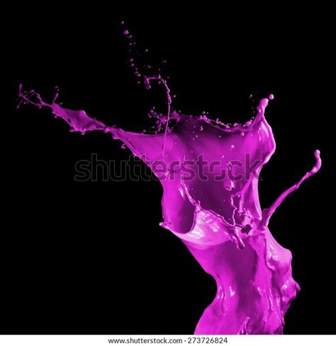 Pink Paint Splash Isolated On Black Stock Photo Edit Now