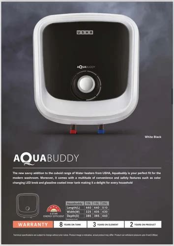 Usha Aquabuddy Ltr Water Heater Vertical Storage Horizontal At Rs