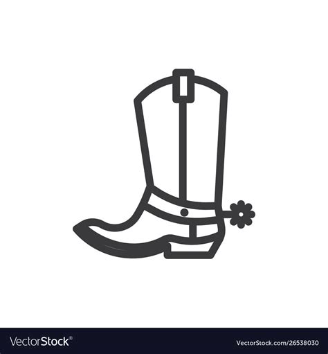 Cowboy Boot Icon Royalty Free Vector Image Vectorstock