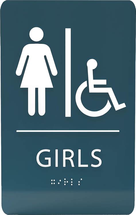 Ada Central Signs 6x9 Girls Accessible Restroom Sign Ada