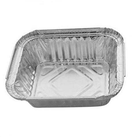 Silver Rectangular Ml Aluminum Foil Container For Event And Party