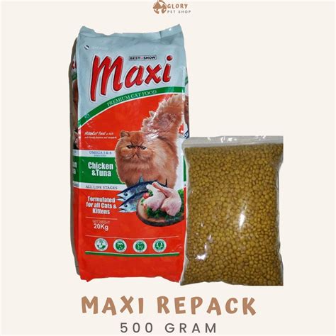 Jual MAXI PREMIUM CAT FOOD REPACK 500 GR CHICKEN TUNA MAKANAN KUCING