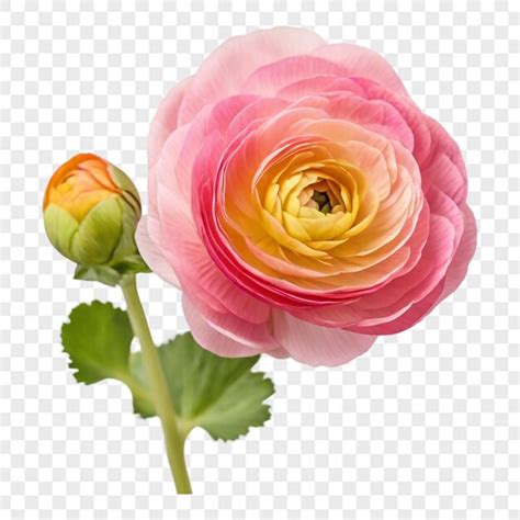 Ranunculus Flower Transparent Background Png File Premium Ai