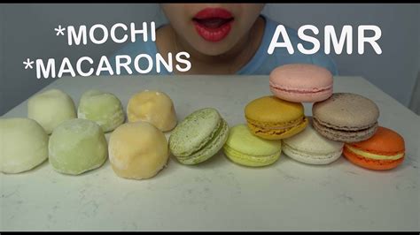 Asmr Macarons Mochi Ice Cream Soft Chewy Eating Sounds No Talking Oishi Asmr Youtube