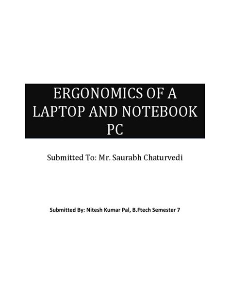 Ergonomics of A Laptop and Notebook PC | PDF | Human Factors And Ergonomics | Personal Computers