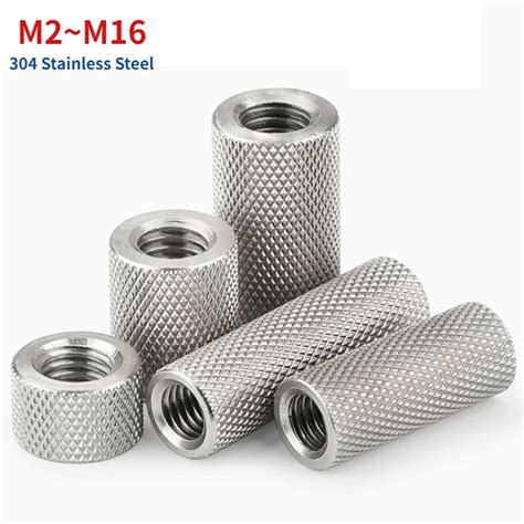 Stainless Steel Extended Cylindrical Flat Head Knurled Hand Screw