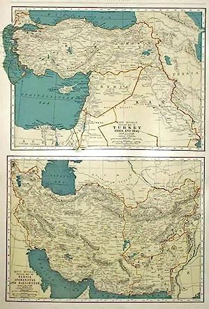 Rand McNally Popular Map Of Turkey Syria Iraq Persia Afghanistan And