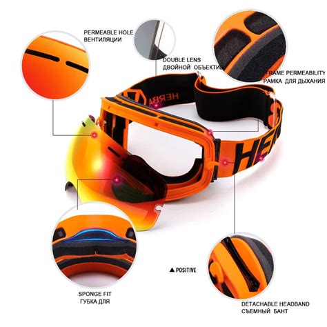 Best Seller New Herba Brand Ski Goggles Double Lens Uv400 Anti Fog