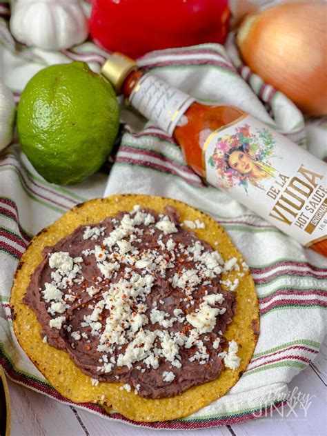 Refried Black Bean Tostadas Recipe Thrifty Jinxy