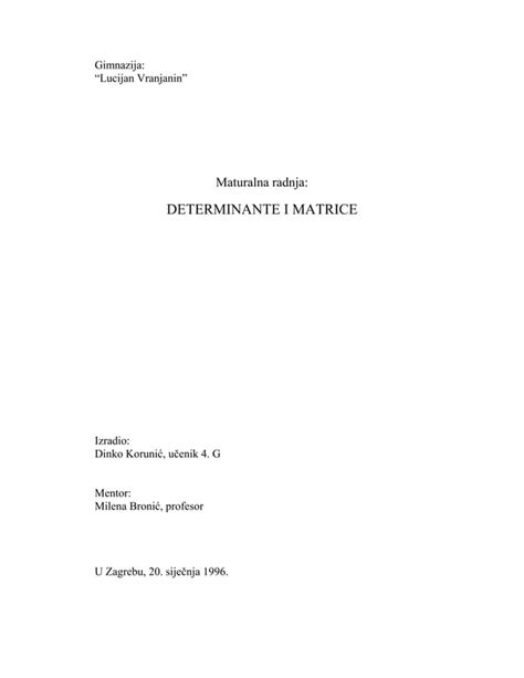 Matrice I Determinante PDF