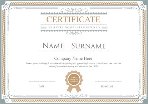 Academic Certificate Template Diploma Illustration Certificate Border