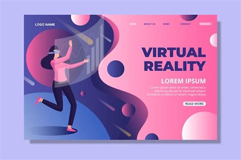 Free Vector Virtual Reality Concept Landing Page