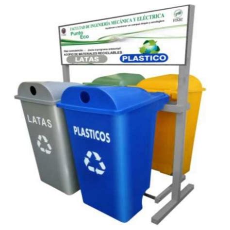 Estación de reciclaje de 2 contenedores al frente 2 detrás ECOL 560