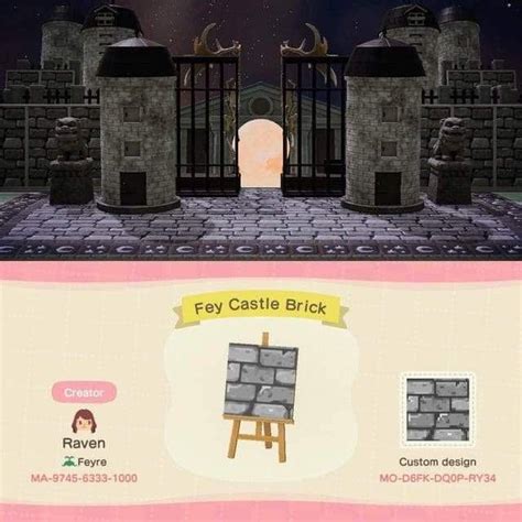 Acnh Dark Brick Path Black Gray Goth Design Code Animal Crossing