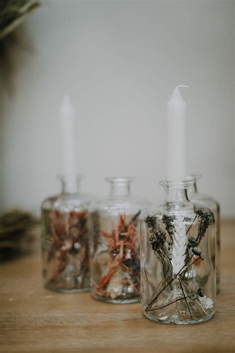 Trockenblumen Im Glas Mit Kerze Verschiedene Farben Etsy De