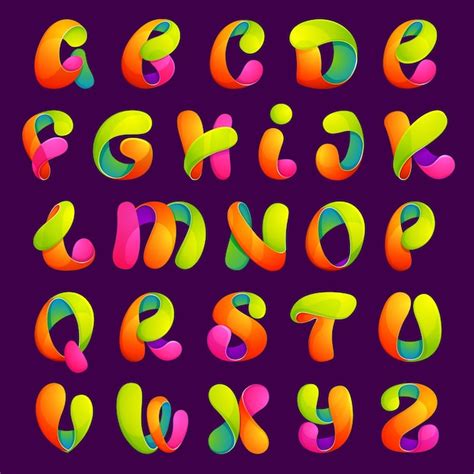 Estilo De Fuente Efecto De Texto Letras Coloridas Vector Premium