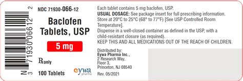 Baclofen Tablets Usp Rx Only