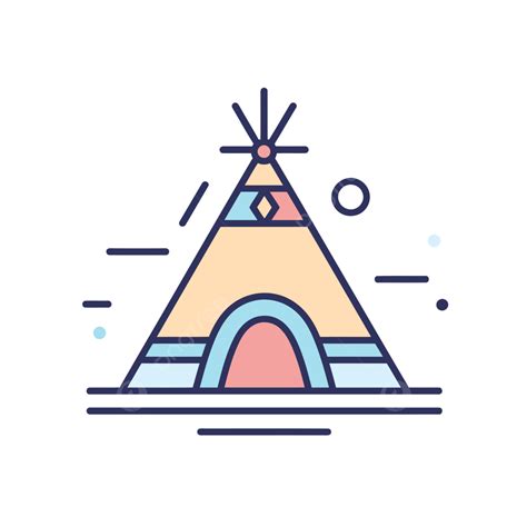 The Teepee Icon Is Colored In A Simple Style Vector Teepee Lineal Icon Flat Icon Png And