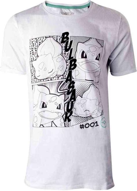 Pok Mon Heren Tshirt Xl Manga Bulbasaur Wit Bol