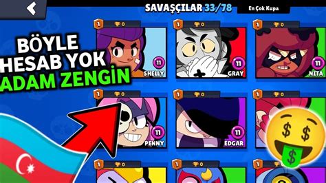 BÖyle Hesab Yok🤑adam Zengİn Hesab Puanlama🤩brawl Stars Azərbaycan🇦🇿 Youtube