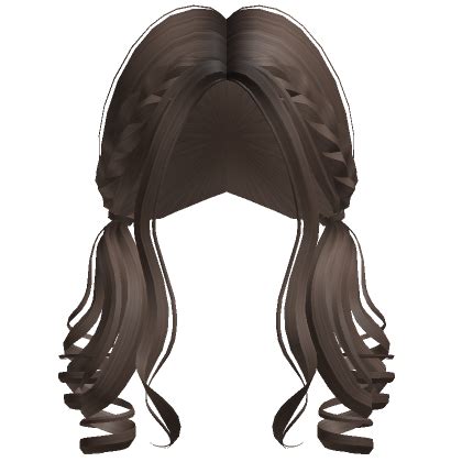 Preppy Braided Curly Low Pigtails In Brown Roblox Item Rolimon S