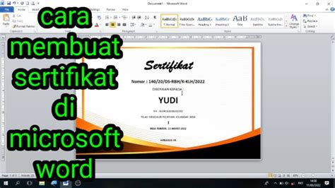 Cara Membuat Sertifikat Penghargaan Di Word Cara Membuat Sertifikat