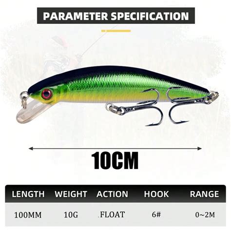 Floating Minnow With Topwater Bait Hook Fishing Lures For Perch Pike