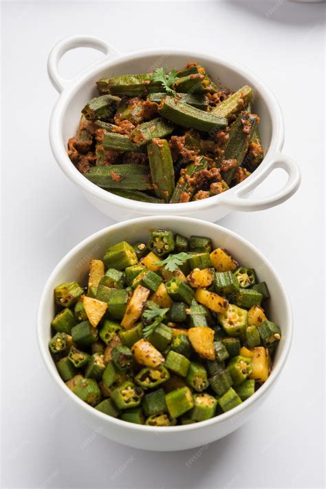 Premium Photo Indian Style Masala Sabji Or Sabzi Of Fried Bhindi Or