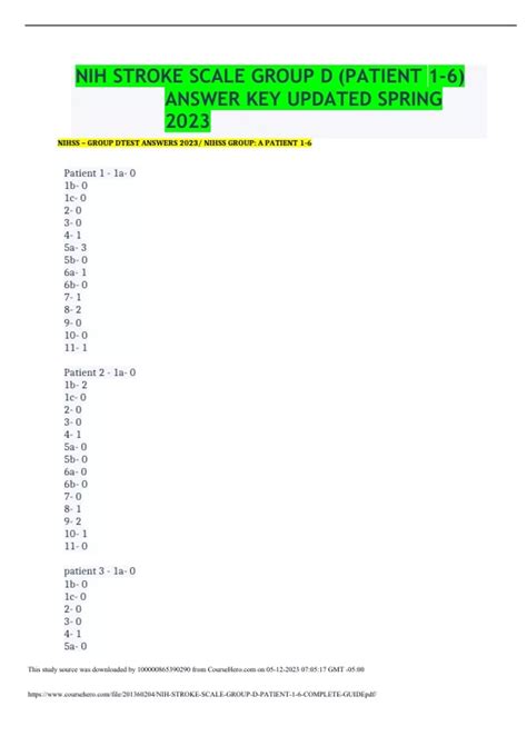 Nih Stroke Scale Exam Answers Apex Innovations Nih Stroke Sc