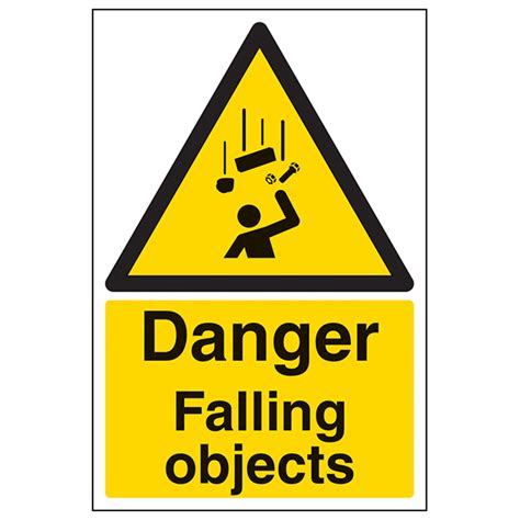 Danger Falling Objects Portrait Hazard Signs Safety Signs