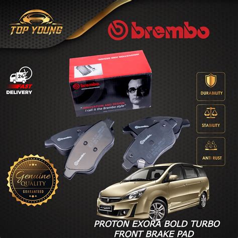 Brembo Proton Exora Bold Turbo Front Depan Brake Pad Orginal