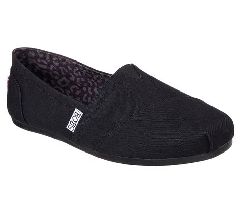 Bobs From Skechers Womens Plush Peace And Love Flat Black