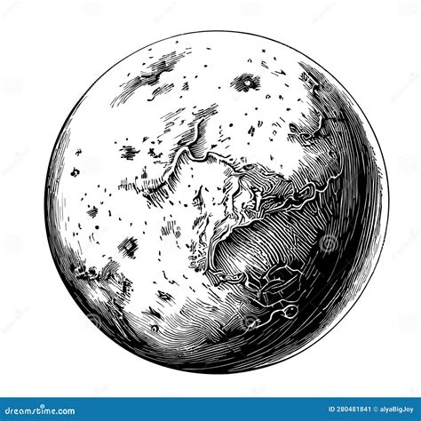 Mars Planet Detailed Hand Drawn Sketch Vector Illustration Space Stock ...