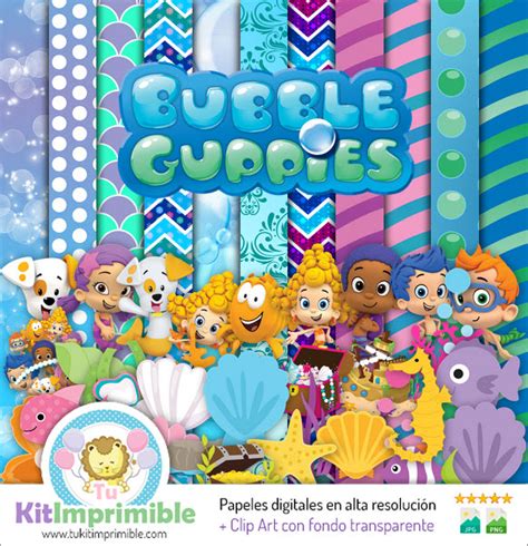 Digital Paper Bubble Guppies M1 Digital Paper - Patterns, Characters ...